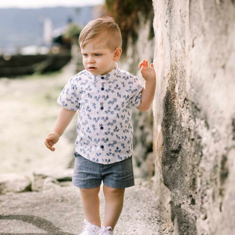 CONJUNTO CAMISA CARACOLES “RIAS” NIÑO BEBE de 12m-24M