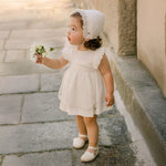 GORRO TELA CON ENCAJE CRUDO UNISEX BEBE DE 6M-12M