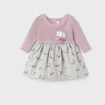 VESTIDO COMBINADO PUNTO TELA  NIÑA BEBE