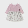 VESTIDO COMBINADO PUNTO TELA  NIÑA BEBE