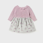 VESTIDO COMBINADO PUNTO TELA  NIÑA BEBE