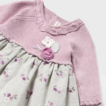VESTIDO COMBINADO PUNTO TELA  NIÑA BEBE