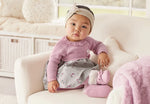 VESTIDO COMBINADO PUNTO TELA  NIÑA BEBE