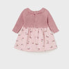 VESTIDO COMBINADO PUNTO TELA  NIÑA BEBE