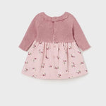 VESTIDO COMBINADO PUNTO TELA  NIÑA BEBE