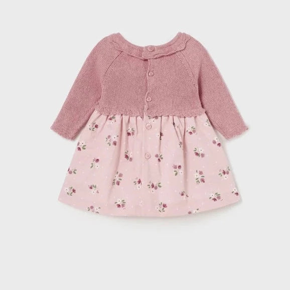 VESTIDO COMBINADO PUNTO TELA  NIÑA BEBE