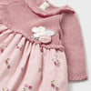 VESTIDO COMBINADO PUNTO TELA  NIÑA BEBE