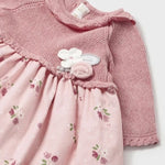 VESTIDO COMBINADO PUNTO TELA  NIÑA BEBE