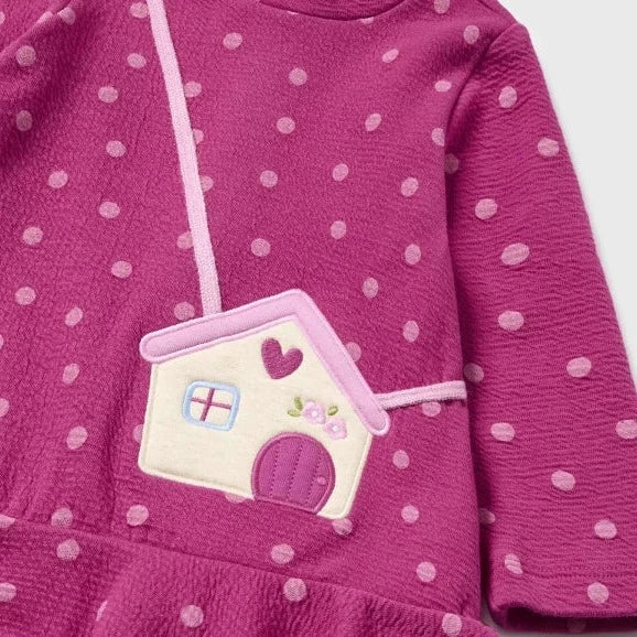 VESTIDO  LUNARES BOLSA SIMULADA PERR0 NIÑA BEBE