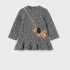 VESTIDO  LUNARES BOLSA SIMULADA PERR0 NIÑA BEBE