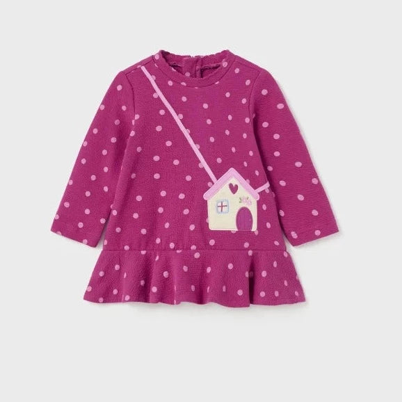 VESTIDO  LUNARES BOLSA SIMULADA PERR0 NIÑA BEBE