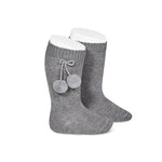 CALCETINES ALTOS ALGODON CON BORLAS UNISEX