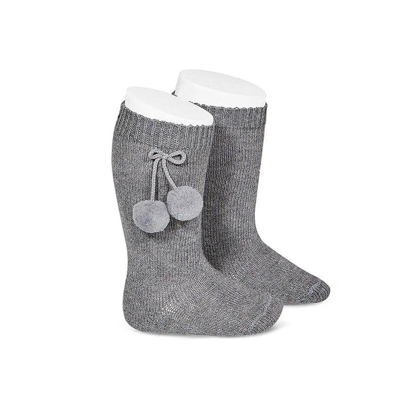 CALCETINES ALTOS ALGODON CON BORLAS UNISEX