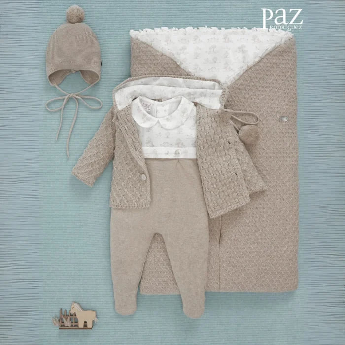BOMBACHO LARGO ANGORA BEIGE "PONY"  NIÑO BEBE DE