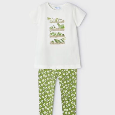 CONJUNTO PLAYERA M/C CON LEGGINGS A JUEGO NIÑA DE 2-8 AÑOS