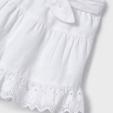 FALDA PANTALON HOLANES BLANCO PERFORADO NIÑA DE 2-8 AÑOS