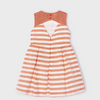 VESTIDO LINO RAYAS NARAJA NIÑA DE 2-8 AÑOS