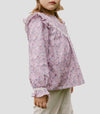 CONJUNTO BLUSA CON ENCAJE FLORES "VIOLETA" CON PANTALON PANA CRUDO