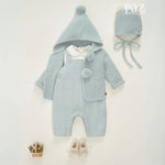 CONJUNTO PETO ACOLCHADO LARGO VERDE TIZA CON BODY CRUDO "SEMILLA"