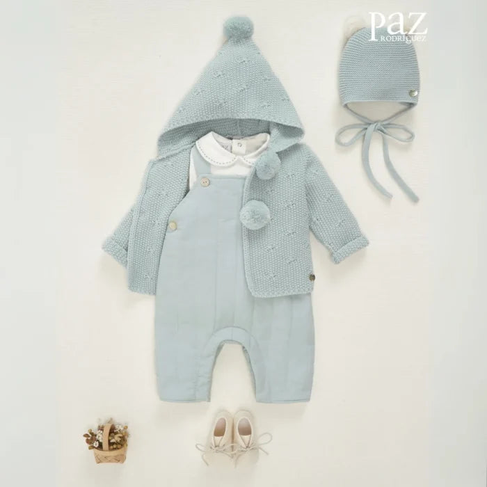 CONJUNTO PETO ACOLCHADO LARGO VERDE TIZA CON BODY CRUDO "SEMILLA"