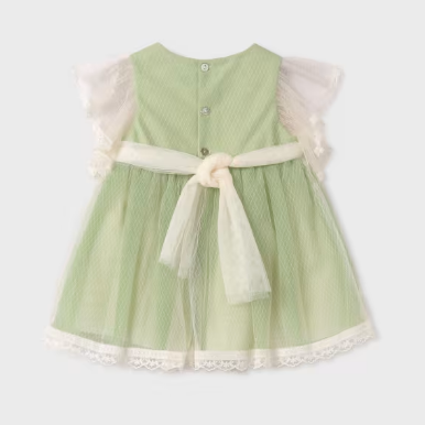 VESTIDO TUL ROMBOS VERDE NIÑA BEBE DE 12M-3 AÑOS