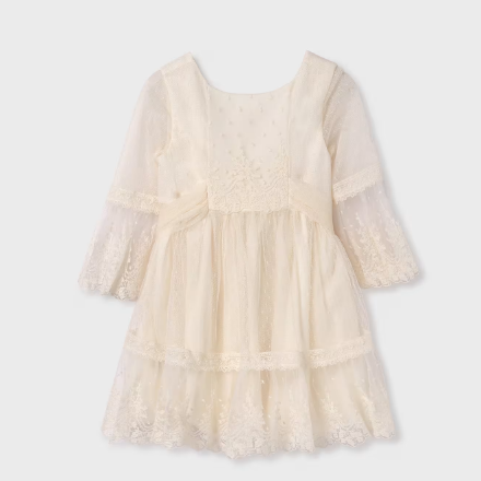 VESTIDO TUL PLUMETI CRUDO NIÑA DE 4-10 AÑOS