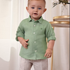 CONJUNTO CAMISA  Y BERMUDA LINO NIÑO BEBE DE 12M-3 AÑOS