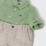 CONJUNTO CAMISA  Y BERMUDA LINO NIÑO BEBE DE 12M-3 AÑOS