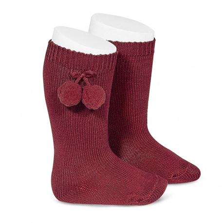 CALCETINES ALTOS ALGODON CON BORLAS UNISEX