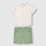 CONJUNTO CAMISA ESTAMPADA “GRANJA “ NIÑO DE 12M-4 AÑOS