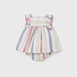 VESTIDO RAYAS LINO NIÑA BEBE DE 2-4M A 18M