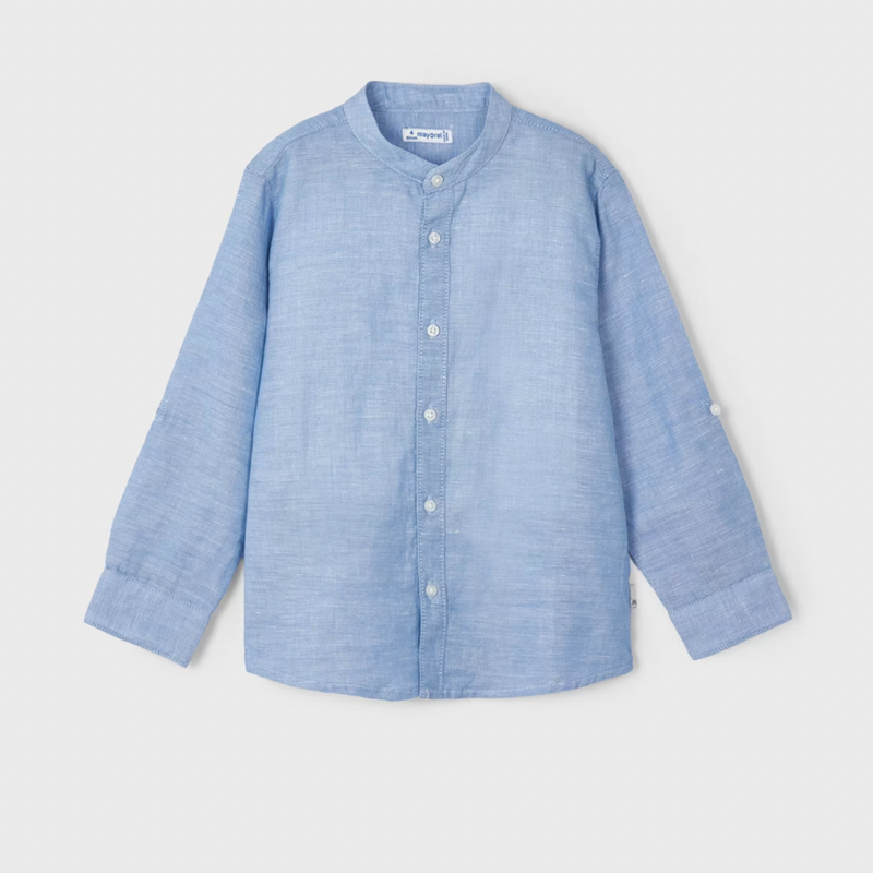 CAMISA LINO M/L CUELLO MAO NIÑO DE 2-8 AÑOS