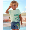 CONJUNTO PLAYERA CON SHORT INTERACTIVO COCODRILO NIÑO BEBE DE 6M-3 AÑOS