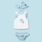 CONJUNTO BAÑOS 3 PZAS NIÑA BEBE TORTUGAS CAPRI