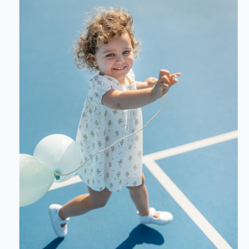 VESTIDO ESTAMPADO ESPANTAPAJAROS VERDE MENTA DE 12M-4 AÑOS