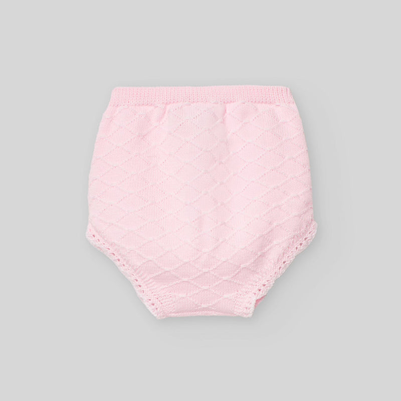CONJUNTO PUNTO ALGODON ROSA M/C CON BRAGA PUNTO AJUEGO "LINDA"