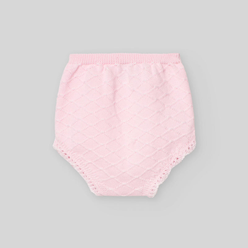 CONJUNTO PUNTO ALGODON ROSA M/C CON BRAGA PUNTO AJUEGO "LINDA"