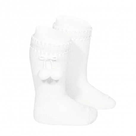 CALCETINES ALTOS ALGODON CON BORLAS UNISEX