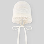GORRO PUNTO C/PUNTILLA CRUDO-BEIGE "PAZ"