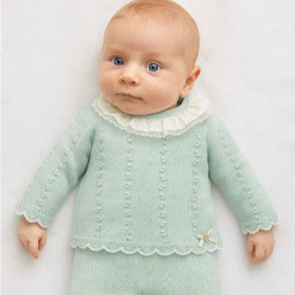 CONJUNTO LANA VERDE PALO"MININO" NIÑA BEBE