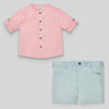 CONJUNTO CAMISA CUADROS CON BERMUDA AZUL CAPRI CIRCO NIÑO DE 2-6 AÑOS