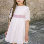 VESTIDO CEREMONIA BORDADO CRUDO "CEREMONIA" DE 3-8 AÑOS