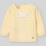 CONJUNTO PUNTO AMARILLO CON DETALLE LINO "BICO" BEBE NIÑO