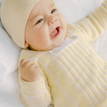 CONJUNTO PUNTO AMARILLO CON DETALLE LINO "BICO" BEBE NIÑO
