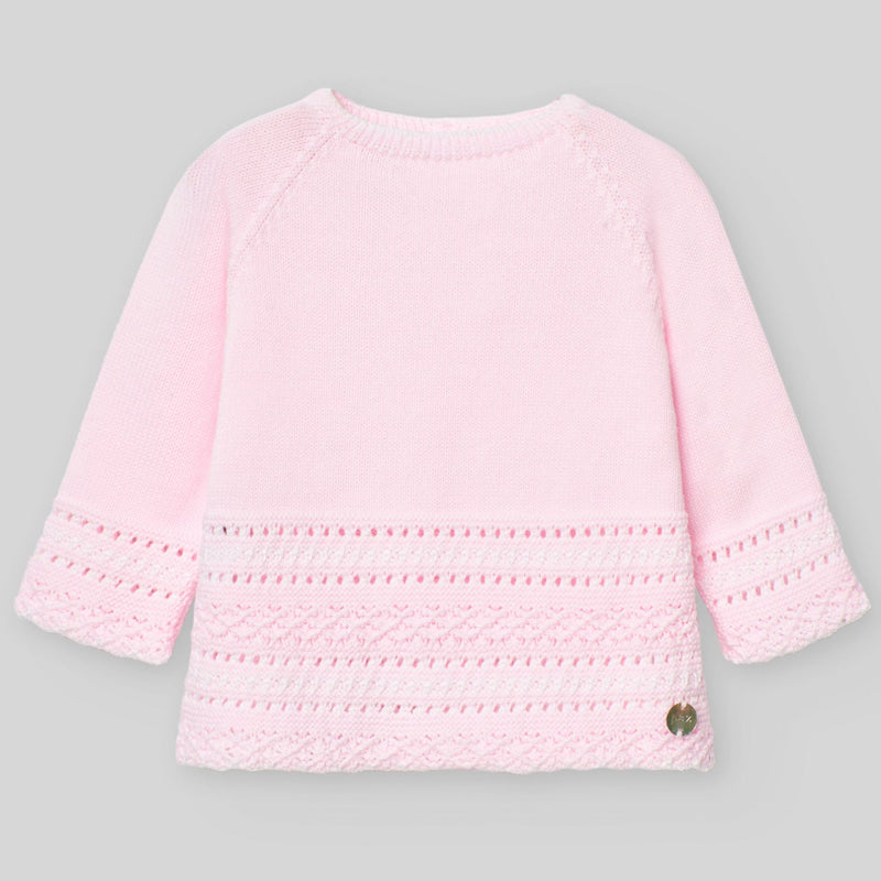 CONJUNTO SUETER CON BRAGA "REGALO" ROSA