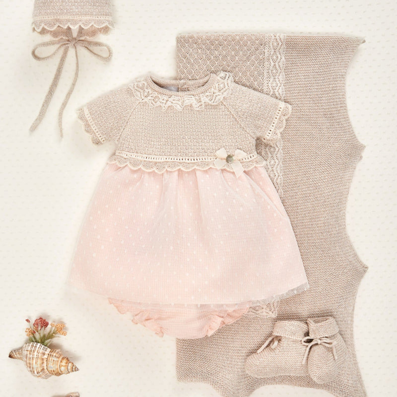 VESTIDO PUNTO TELA PLUMETI NIÑA BEBE DE 6M-18M