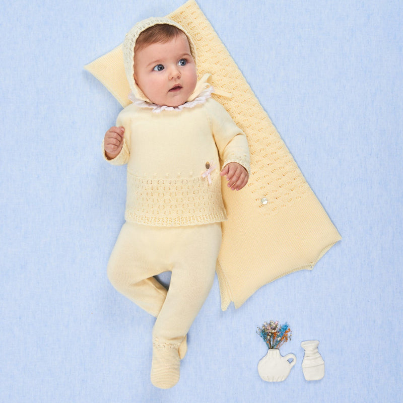 CONJUNTO PUNTO AMARILLO "BICO" BEBE NIÑA