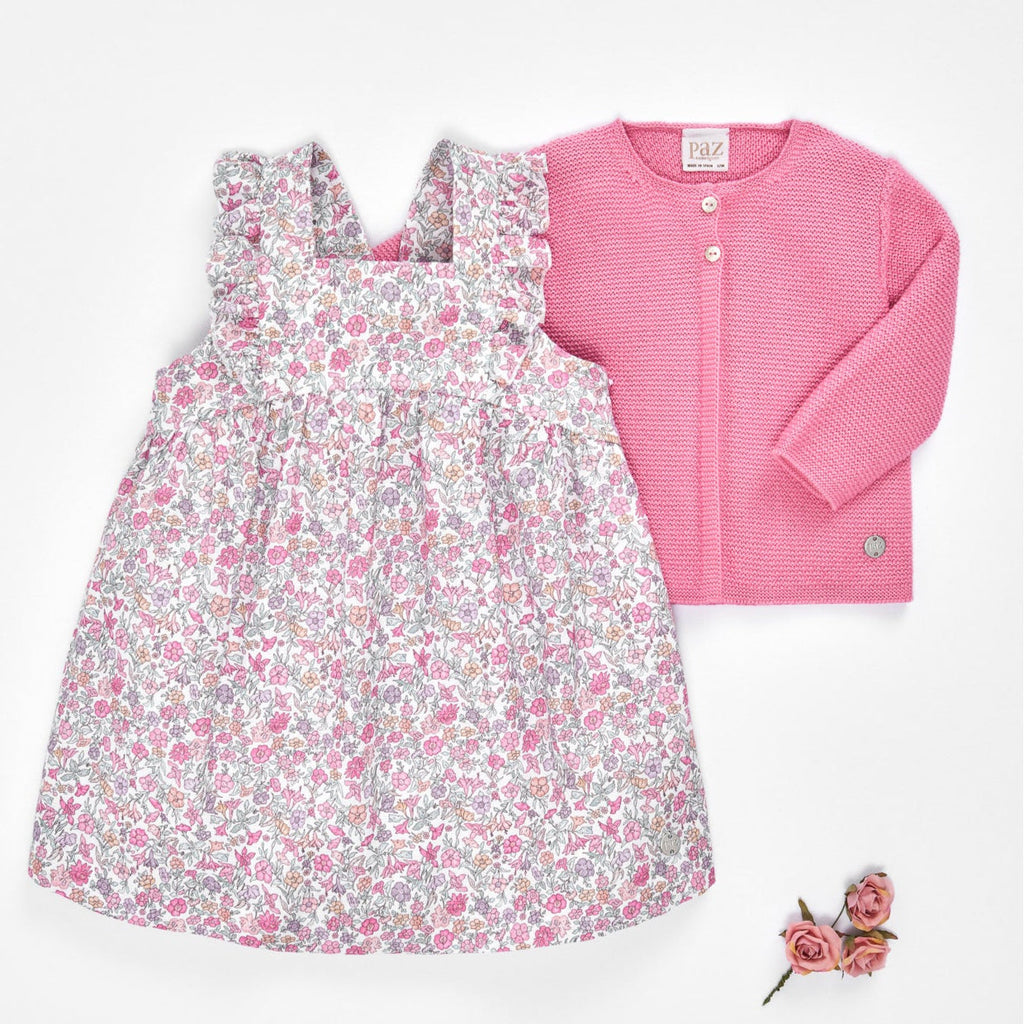 VESTIDO ESTAMPADO FLORES "CLAVEL" de 12M-6 AÑOS