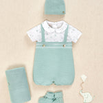 BOMBACHO PUNTO TELA "EIDO" VERDE AGUA NIÑO BEBE 1M-3M