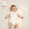 GORRO TELA CON ENCAJE CRUDO UNISEX BEBE DE 6M-12M